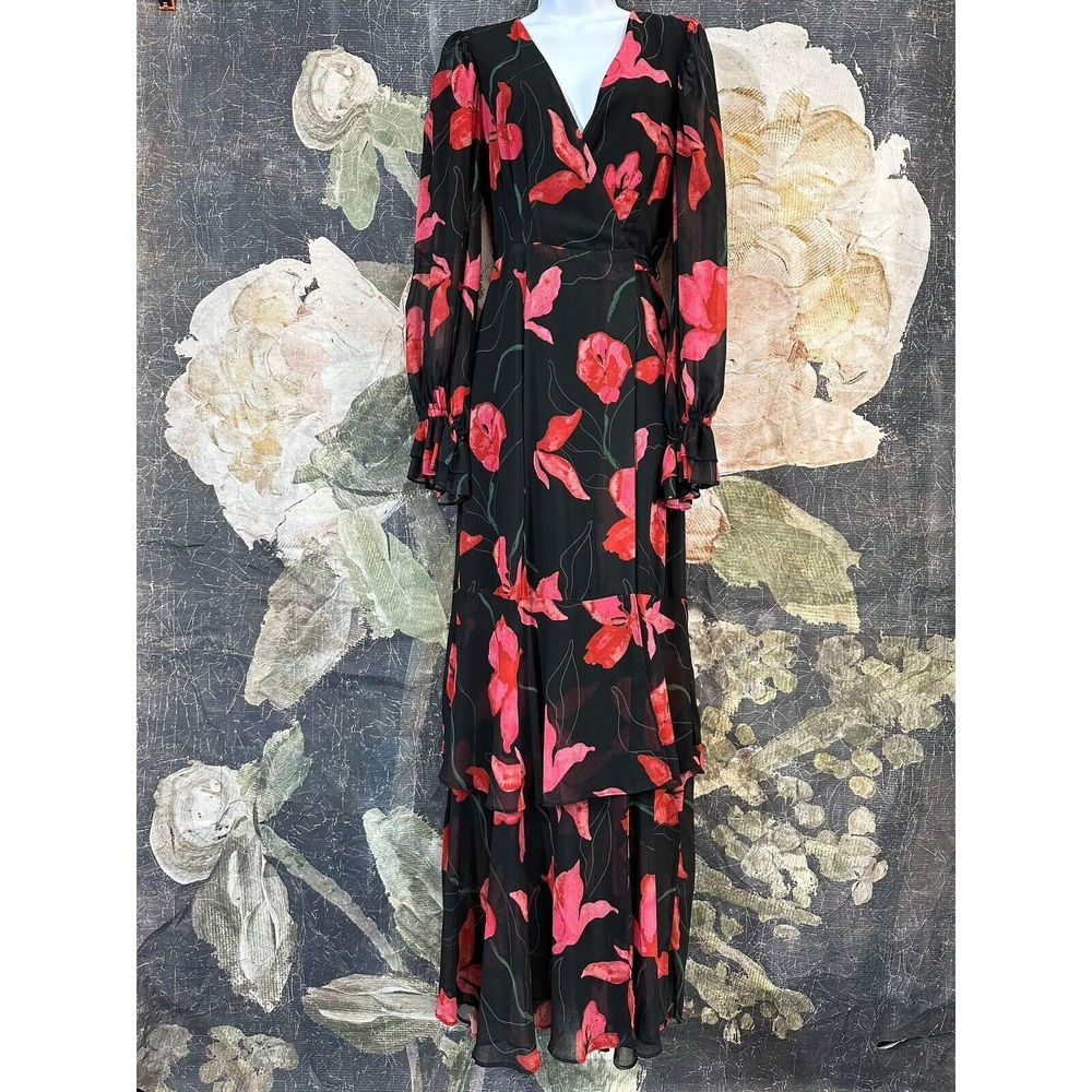 New Anthropologie x Hutch Valentina Floral Wrap Maxi Dress Size Small - Picture 3 of 7